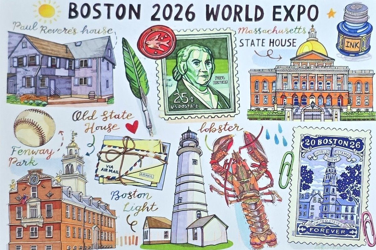 akomaron_post's tweet photo. 20260619
🇺🇸 アメリカ 🤵‍♀️ 13days
Loupaperの"BOSTON 2026 WORLD EXPO"のカード🍀
先月発売されたばかりのUSPSの新しいポストクロッシング切手を貼ってくれていて、幸せ過ぎます🫶🏻️︎💕👏 
めっちゃ可愛いデザインで感謝感激😊✨ 
日本でもポストクロッシング切手発売してくれたら嬉しいのになぁ…現実的にいろいろと難しいのかな？🤔
#ポスクロ_incoming  #ポスクロ
