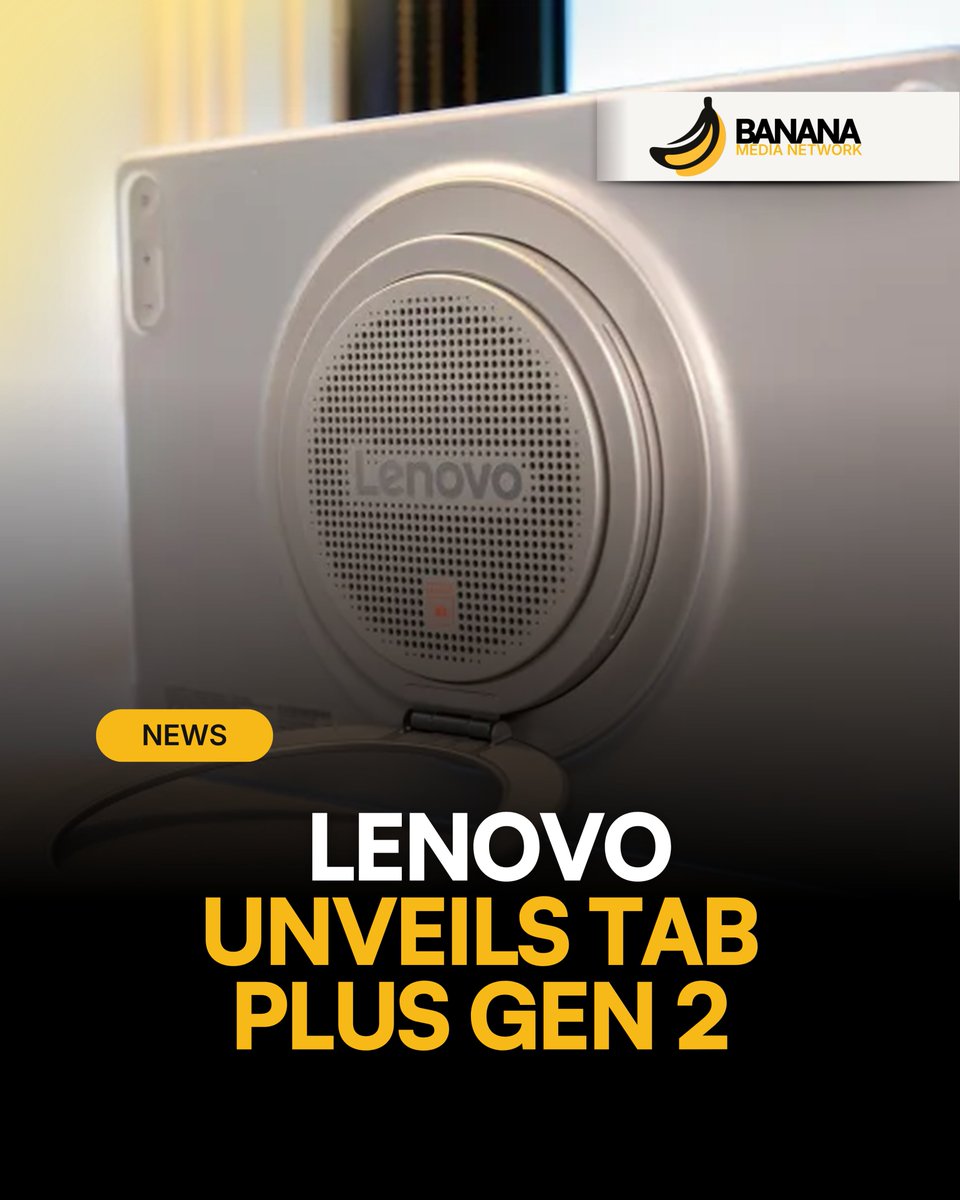 BananaMediaNet's tweet photo. NEWS | Lenovo has introduced the Tab Plus Gen 2, a new tablet featuring upgraded audio performance, a rotating kickstand, and a 120Hz 2.5K LCD display.

The device is designed for users who want stronger sound quality for entertainment, video calls, and everyday use while offering more flexibility through its adjustable stand design.

The launch highlights Lenovo’s push to differentiate its tablets through premium media features rather than competing only on performance specs. It also raises the bar for rivals offering similar portable devices.

However, the higher $399.99 starting price may create pressure for budget-conscious buyers, especially compared to the original model’s $289.99 launch price. Lenovo is betting that better audio and added versatility will justify the increase.

Will consumers pay more for better sound and convenience, or is the price jump too much?

Source in the comments 👇

🍌 Peel Beyond the Surface. Question Everything.

#BananaMediaNetwork #BMN
