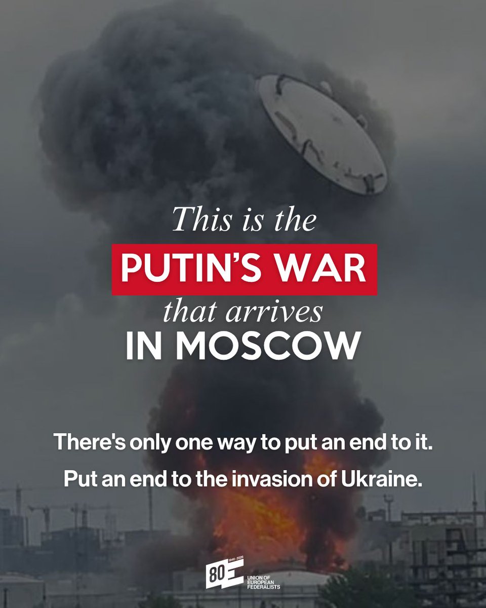 federalists's tweet photo. This war did not start in Moscow.
It started with Russia’s illegal invasion of Ukraine.

Europe must remain united: support Ukraine for as long as it takes, strengthen European defence, and build the political Union capable of protecting peace, democracy and freedom. https://t.co/H9aE436tBu