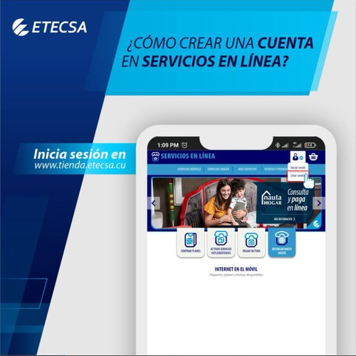 GovinNeisy's tweet photo. Utiliza la aplicación #ServiciosEnLínea para atender tus servicios desde la comodidad de tu casa.
#EtecsaTeAcompaña https://t.co/dCaSuAx2g5