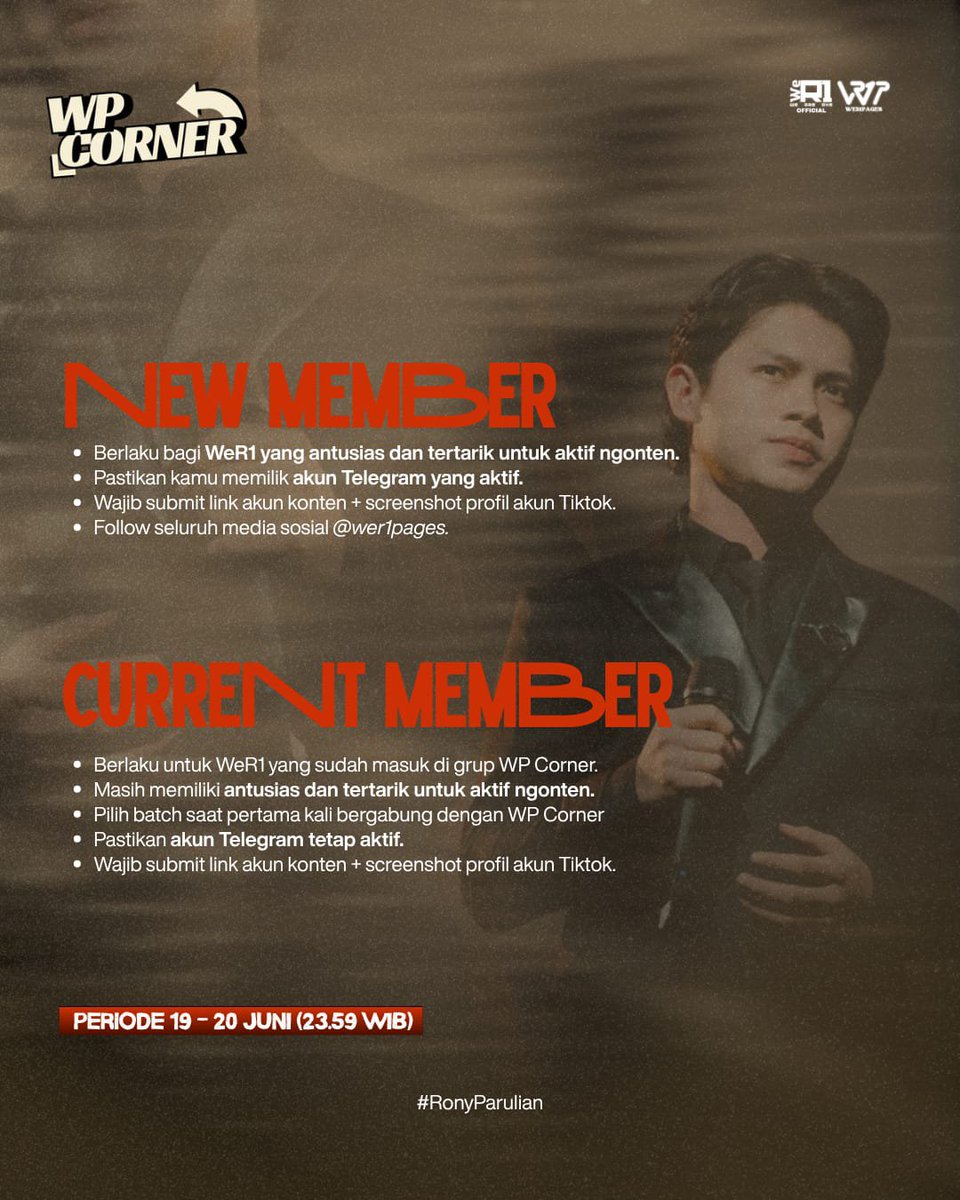 wer1pages's tweet photo. 🚨WP CORNER IS CALLING ALL WeR1!🚨

Buat kamu yang aktif ngonten dan pengen join ke WP Corner, kita lagi open member nih! 🙌

Dan, khusus member lama WP Corner yang masih aktif ngonten boleh diisi gfromnya sesuai arahan di flyer, ya! 

🖇️ https://t.co/lXezLwSy2m https://t.co/Cc59oVSsSs