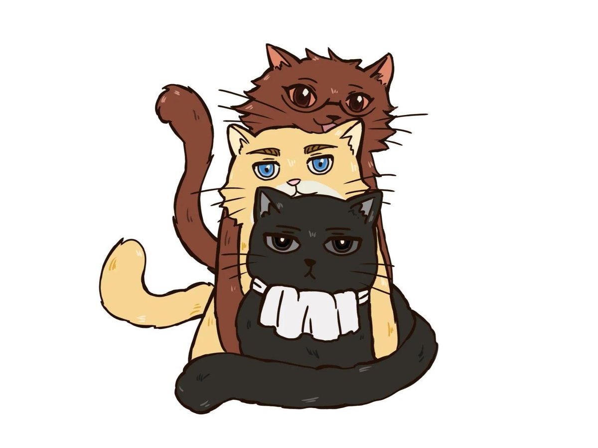 flaws0m3flowery's tweet photo. I want a pile of cats. I made a pile of #erurihan cats https://t.co/IujKkkQG5W