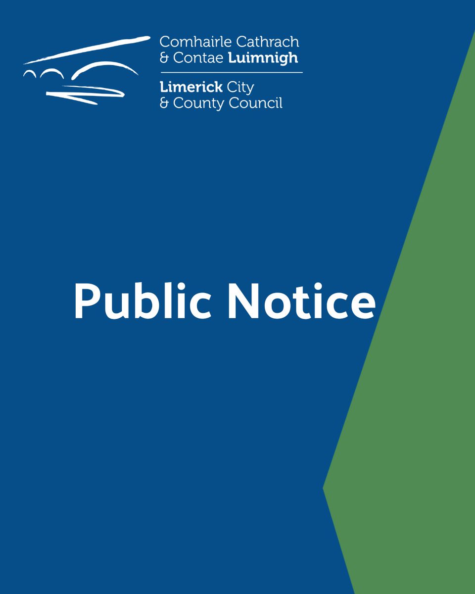 LimerickCouncil's tweet photo. Proposed Footpaths & Traffic Calming Measures R522 – Dromcollogher, Co. Limerick

Notice is hereby given that, pursuant to Section 38 (3) of the Road Traffic Act 1994, as amended by the Public Transportation Regulation Act, 2009 (Section 46), Limerick City and County Council hereby gives notice of its intention to introduce the following road layout amendments on the R522 Dromcollogher, Co. Limerick

Read more: https://t.co/5Z5Ei3wr5n

#Limerick #LimerickEdgeEmbrace