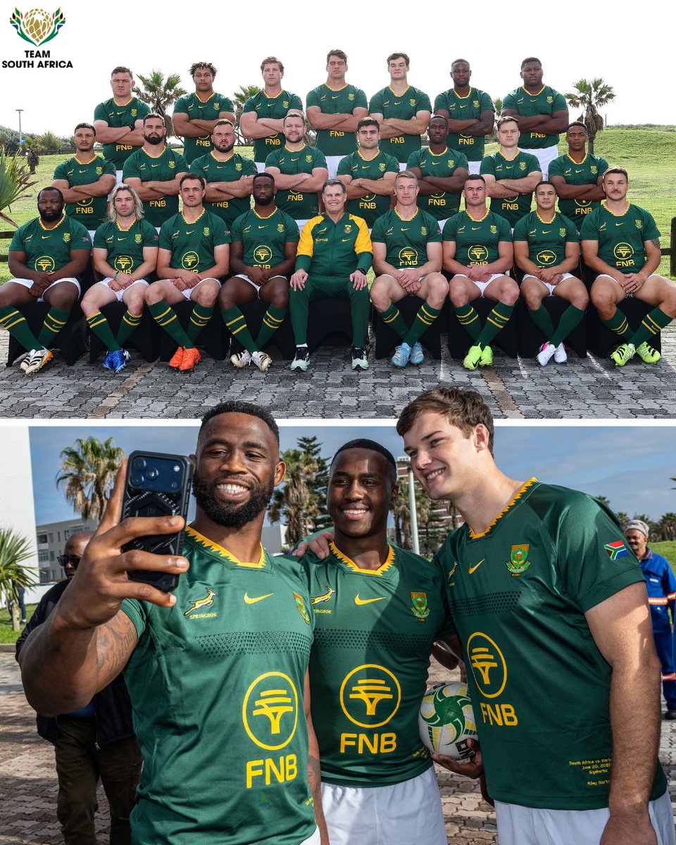 OfficialTeamRSA's tweet photo. 🏉 DOUBLE-HEADER LOADING...   

The Springboks are back in action tomorrow.

⏰ Zimbabwe – 12:00
⏰ Barbarian – 15:00

Time to wear your green and gold, get behind the boys, and make some noise! 🇿🇦🔥

#TeamSA #ForMyCountry https://t.co/j3WwEG0koV