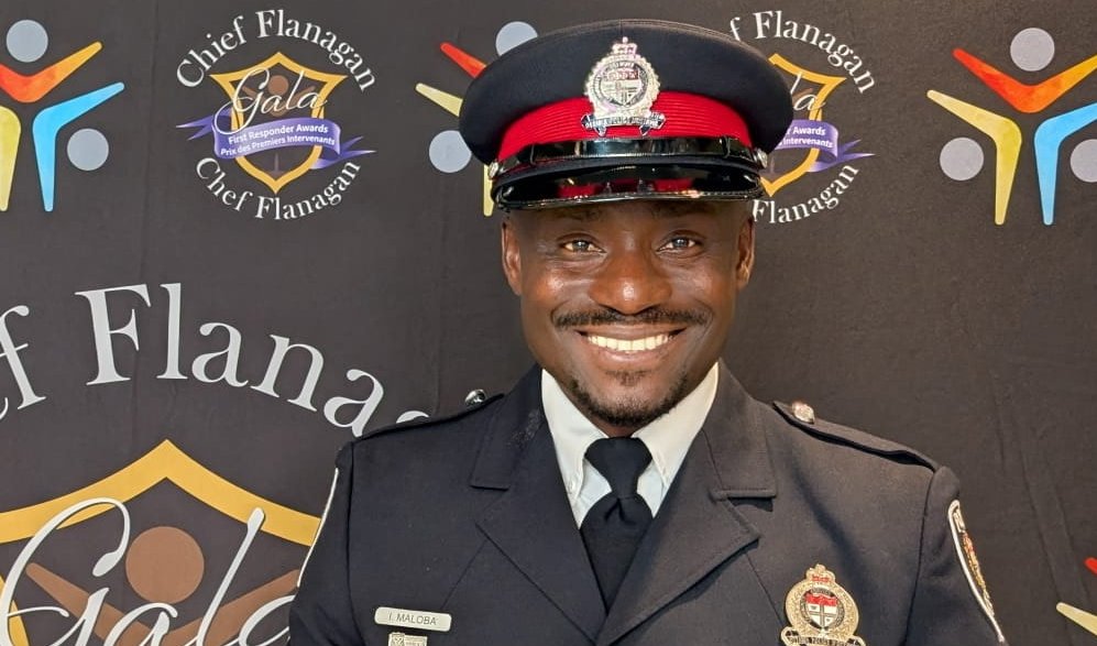 DonaldBestCA's tweet photo. Rookie @OttawaPolice Constable Idris Maloba wins big award for favouring his African immigrant community over other Canadians.

Have you had enough yet?

OPS press release link in comments https://t.co/TvgXz5pYPq