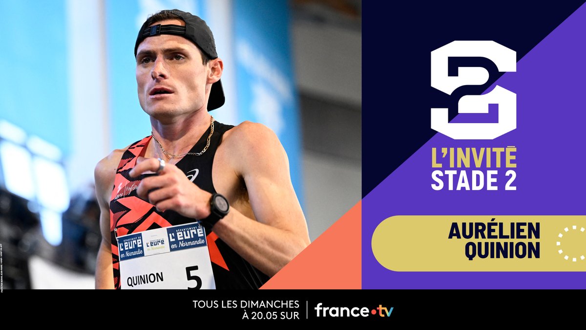 francetvpro's tweet photo. #Événement | @francetvsport 

📺 Invité dans #Stade2 présenté par @lartot 

👟 À quelques semaines des Championnats d'Europe, le recordman de France du 35 km marche @AurelienQuinion sera l'invité de ce dimanche 

➡️ Dimanche à 20h05 sur France 3 https://t.co/FCC7JexL9d