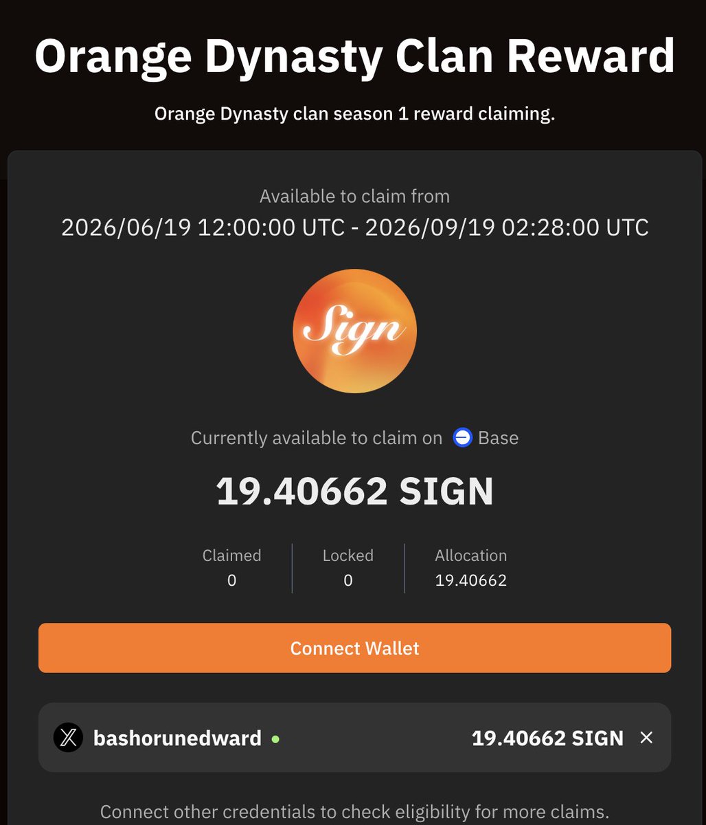 bashorunedward's tweet photo. 🟧If you participated in @Sign Airdrop,
You can now conect your X and wallet to claim.

🔻Season 1 Clan rewards are Live! 

All Orange Dynasty clan members who participated in Season 1 can claim your rewards now  now.

✅Claim here; https://t.co/HqTptH1qdI https://t.co/hDfukAWOjB