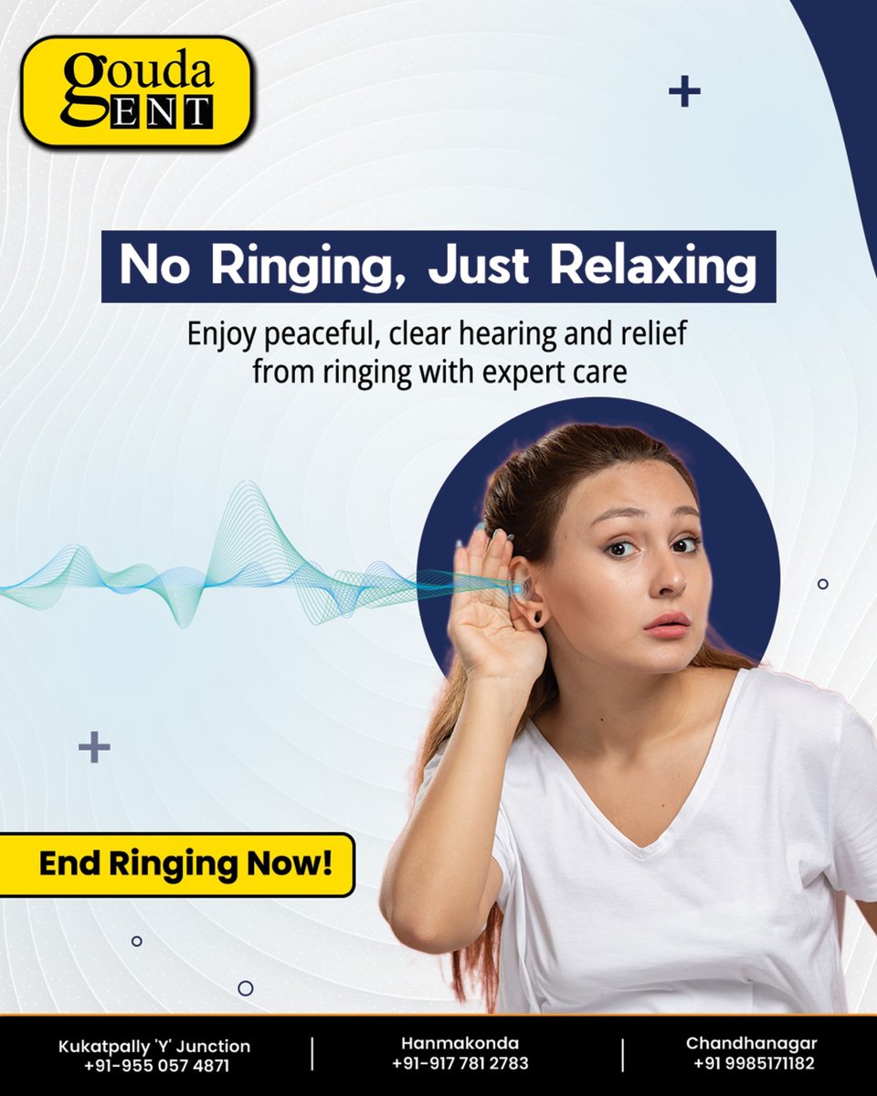 GoudaENTHyd's tweet photo. Ringing in your ears? 
 Don’t wait! Gouda ENT offers expert relief.

📍 Kukatpally: +91-9550574871 | Hanamkonda: +91-9177812783 | Chandanagar: +91-9985171182
#ENT #Tinnitus #HearingHealth #GoudaENT" https://t.co/M7b0MhxyTw