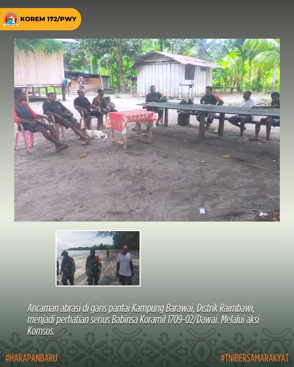 korem172pwy's tweet photo. Antisipasi Abrasi Pantai, Babinsa Koramil Dawai Gencarkan Edukasi Lingkungan

https://t.co/rQk6Q96cqk

https://t.co/GQXmkAEGpl

https://t.co/KTNPLhePgu https://t.co/uS7RVuOvdw