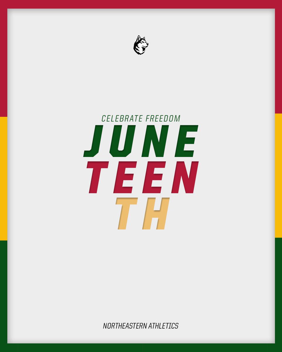 GoNUathletics's tweet photo. Celebrating freedom. 

Happy #Juneteenth! https://t.co/2rmvNbd6fH