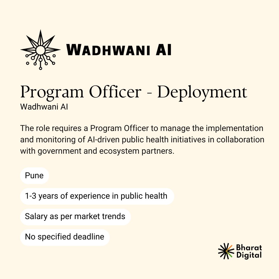 Bharat_Digital_'s tweet photo. We're back with this week’s curated roundup of public‑tech job/internship opportunities 👇 https://t.co/ufXB5nWvvM