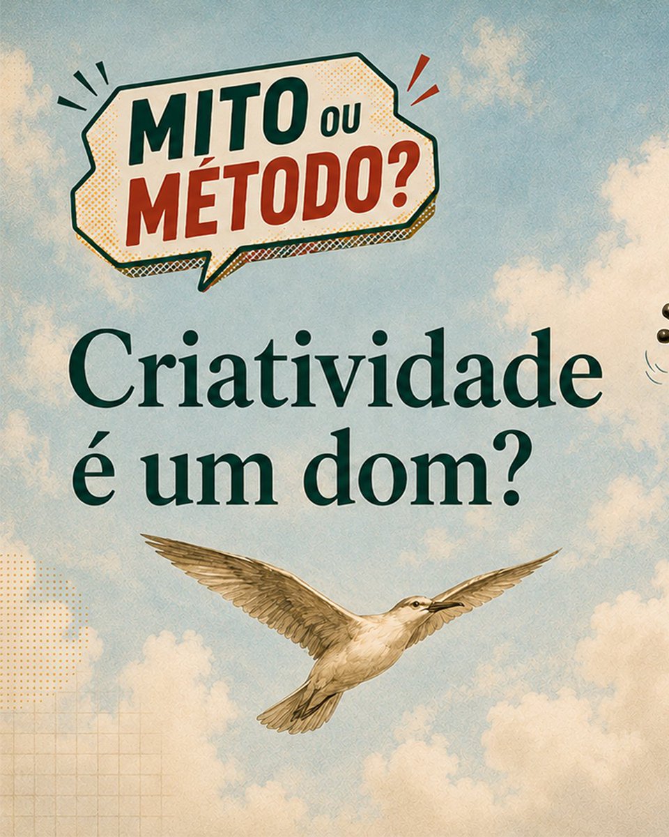 criatividade_ia's tweet photo. Criatividade é um dom? 🤔

Essa é uma daquelas frases que parecem elogio, mas às vezes viram uma prisão.

Porque, se criatividade é só dom, quem “não nasceu criativo” faz o quê? 

Este é mais um episódio da série "Mito ou Método?" do #CriatividadeAumentada https://t.co/saaq1xmNit