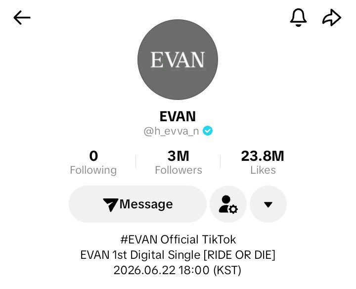 EVANCENTRALS's tweet photo. EVAN HAS REACHED 3 MILLION FOLLOWERS ON TIKTOK 🥳🥳🥳

#EVAN #HEESEUNG https://t.co/eqp8YAby1z