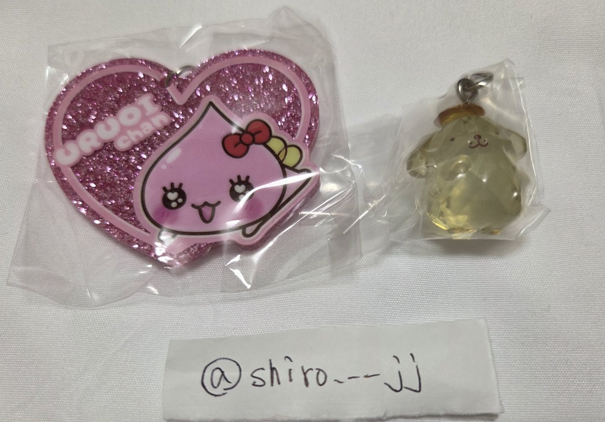 shiro___jj's tweet photo. 追記失礼します。

【交換/譲渡】しずくちゃん ラメ アクリルチャーム サンリオ クリスタル めじるしアクセサリー

譲▶︎ポムポムプリン、うるおいちゃん(追加）

求▶元ポス青丸or定価＋送料

譲渡は2-3日お時間いただきます🙂‍↕️
検索からもお待ちしております！ https://t.co/qtx6xnU82K