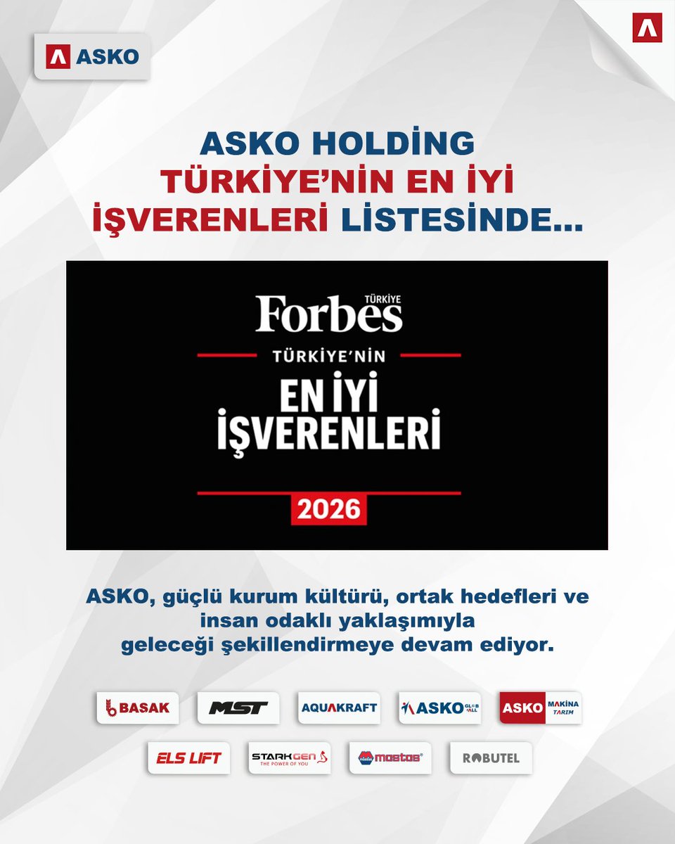 askoholding's tweet photo. ASKO, Türkiye’nin En İyi İşverenleri Arasında

Forbes Türkiye tarafından ilk kez gerçekleştirilen ve çalışan değerlendirmelerine dayalı olarak hazırlanan “Türkiye’nin En İyi İşverenleri” araştırmasında ASKO Holding de yer aldı.

#ASKOHolding #ASKO #ForbesTürkiye https://t.co/isv8lBgmXM