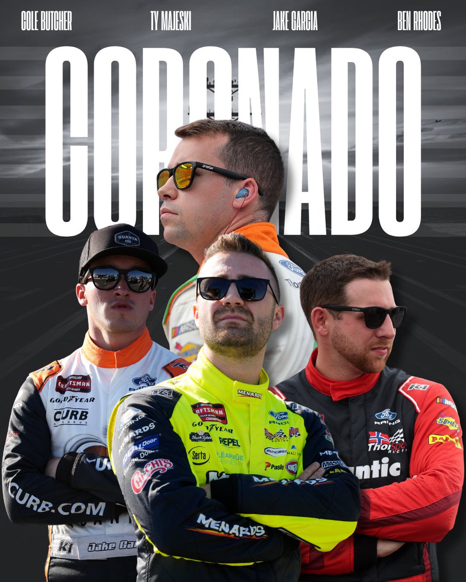 ThorSportRacing's tweet photo. We have a need for speed.
It's finally RACE DAY in Coronado!
#ThorSportRacing #FordRacing #NASCAR https://t.co/OXmNKfeTEQ