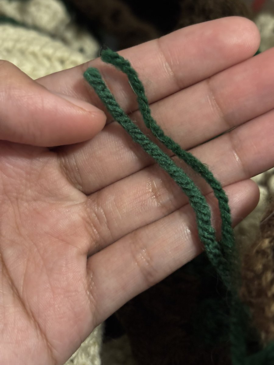 dokiokitrix's tweet photo. crocheting is my low cortisol until this happens 

(i ran out of green yarn and the only one i had for another project wasn’t the same colour or thickness) https://t.co/HwXkja8VnE
