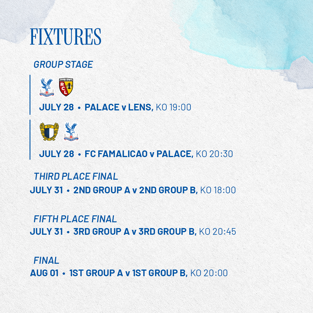 CPFC's tweet photo. The Como Cup schedule and format has been confirmed 🤌