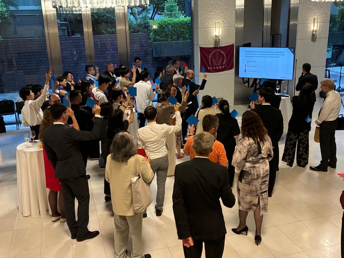 Czechia_JP's tweet photo. 🇨🇿🎓✨On June 19, 2026, opening ceremony of “Bohemistika 35” took place at our Embassy in cooperation with @TUFS_PR and CzechTourism Japan and Taiwan to commemorate 35th anniversary of the Department of Czech Studies at Tokyo University of Foreign Studies.
#TUFS
#CzechTourism https://t.co/Rtb7au8C0m