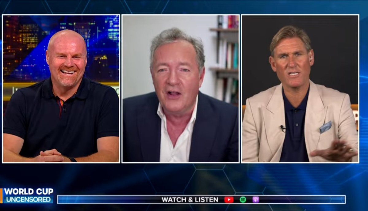 AlNassrTribune's tweet photo. 🏴󠁧󠁢󠁥󠁮󠁧󠁿 🗣 Piers Morgan:

"The worst Wednesday and Stoke on a dark, cold night. You can choose one of them. Messi or Ronaldo to score a goal to save your life. Which one are you choosing?"

🏴󠁧󠁢󠁥󠁮󠁧󠁿🗣 Sean Dyche:

"Ronaldo. That's not to do with Ronaldo, Piers. That's because somebody's done it in so many different situations, so many different clubs.

 But that's not to say that he's a more magical player. But if you're about a productive player when you need him, then I'd go for Ronaldo over the different reasons. That's not necessarily better. They're both geniuses. 

What I'm saying is, the productivity is different. That's what I'm saying. Messi needs a team that plays a certain way. I think Ronaldo could play in most teams. He can head it. He's big. He's strong. Messi needs the ball. He needs... He's a genius, but he needs players around to give him it, work for him.

 I think Ronaldo can handle the other parts. And that's why he's played at so many different clubs and been productive. That's the only reason. I'm talking about productivity. Both geniuses in my view."
