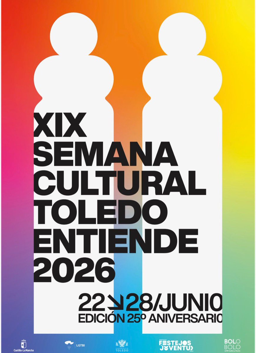 ToledoAyto's tweet photo. 🌈 Toledo celebra el Día Internacional del Orgullo LGTBIQ+ con una programación especial del 22 al 28 de junio, organizada junto a la asociación Bolo Bolo, que este año conmemora su 25 aniversario. https://t.co/ykziVWuONu