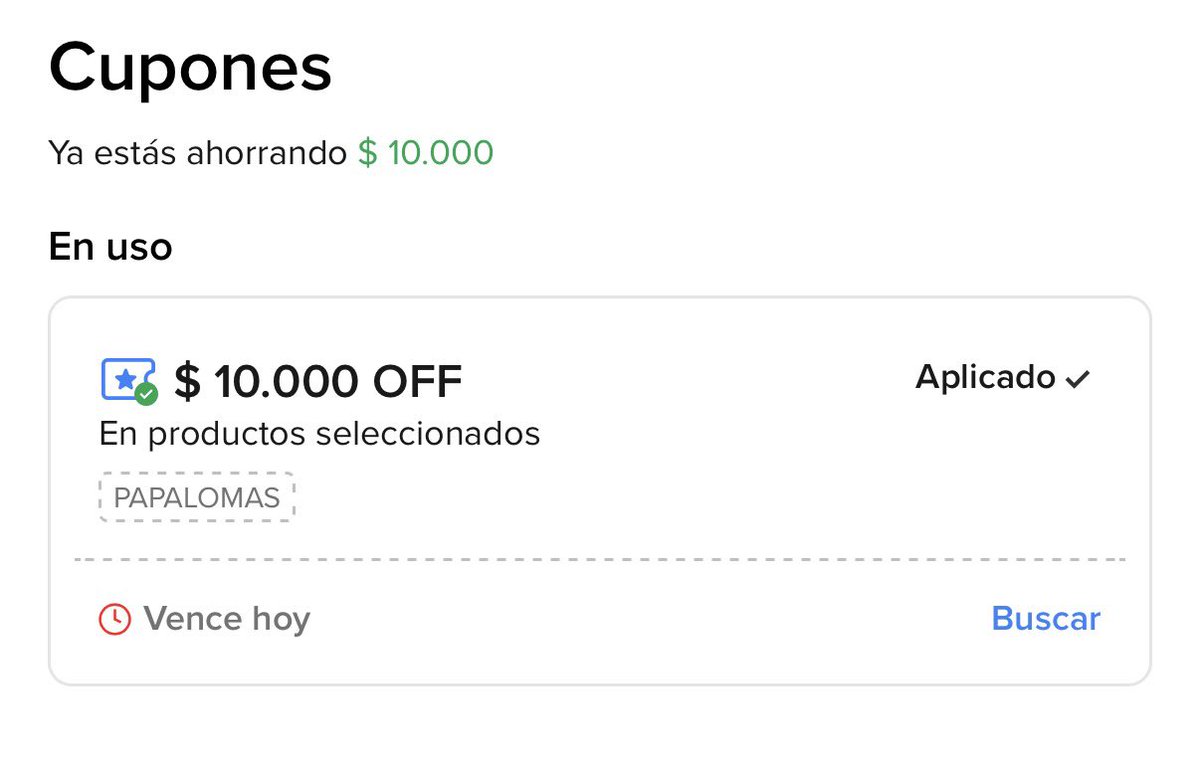 chicodlasmillas's tweet photo. NUEVO CUPÓN MERCADOLIBRE

🕘 **PAPALOMAS**
* $10.000 OFF
* Compra mínima: $150.000
* Vigencia: 09:00 a 23:59 h

Lo pueden aplicar acá 

https://t.co/oPcAK0R4pB https://t.co/rb2H2qCDgj
