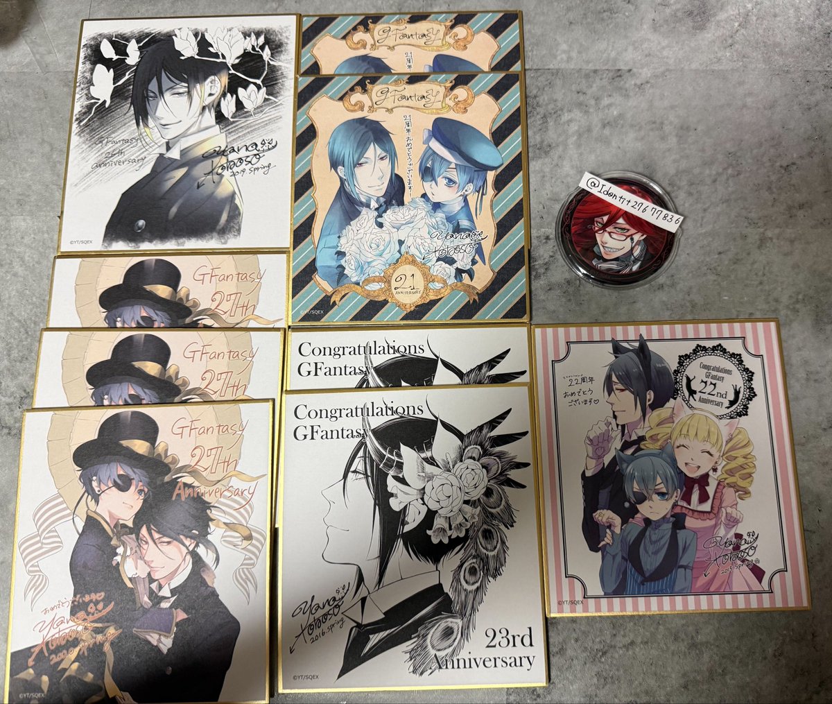 Identit27677836's tweet photo. 【黒執事 交換希望】

譲）下記画像全て

求）グレル（同異種⭕️）

※カフェグレルの缶バッジ＋クリアカードは現時点で求めていないため❌

※コースターは通常グレルと執事グレル⭕️

※郵送交換のみ

※個数記載なしは画像のみ

下記の確認もお願いします。 https://t.co/4LDok4sh06