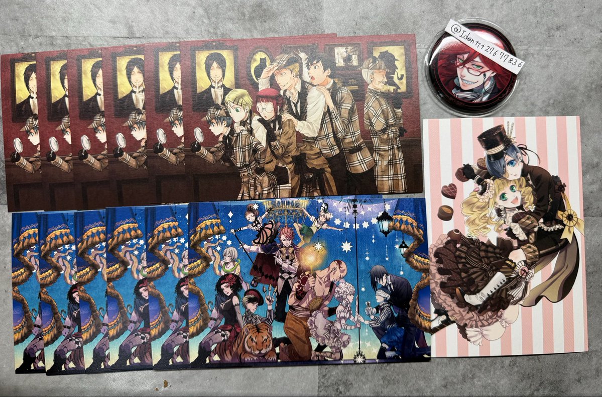 Identit27677836's tweet photo. 【黒執事 交換希望】

譲）下記画像全て

求）グレル（同異種⭕️）

※カフェグレルの缶バッジ＋クリアカードは現時点で求めていないため❌

※コースターは通常グレルと執事グレル⭕️

※郵送交換のみ

※個数記載なしは画像のみ

下記の確認もお願いします。 https://t.co/4LDok4sh06