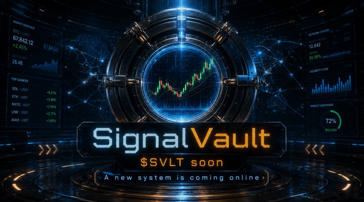 signalvaultsol's tweet photo. Welcome to SignalVault ⚡
A new system is coming online.
Charts, signals, vault access.
$SVLT soon.
Stay locked.
#SignalVault #SVLT #solana #memecoin #pump #web3 #soon https://t.co/MB4iPkIUcK