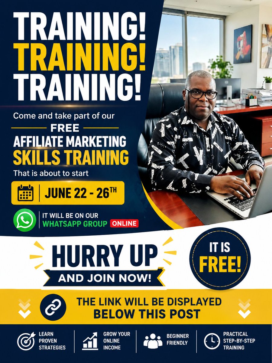 Blesingbb1974's tweet photo. Free Affiliate marketing Skills Training, hurry up and come join the Whatsapp group link below 👇👇👇👇👇 
https://t.co/pln2X9EXlb
@training
@affleaders 
@Affiliate https://t.co/ci2mmIemJw