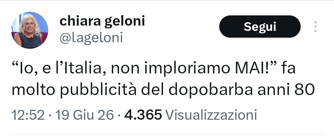 Simona45104788's tweet photo. Anche "la badante di ex segretari comunisti" fa tanto filmetti anni '80 @lageloni? https://t.co/1PtXkGnur0