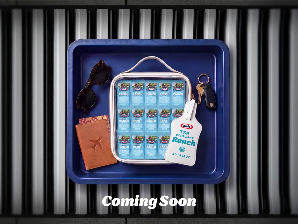 FOS's tweet photo. TSA warned Europeans not to try to fly home from the World Cup with bottles of ranch dressing.

Kraft is now releasing a pack of TSA-compliant ranch packets that add up to a full bottle. https://t.co/KjT6RrDfmv