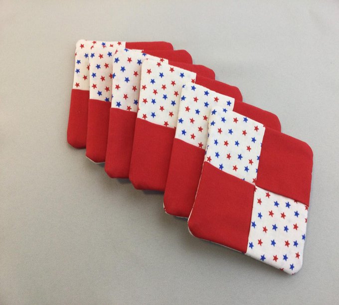2FunatEtsy's tweet photo. Red, White, and Blue Coaster Set!
#coasters #mugrugs #redwhiteandblue #patriotic #handmadecoasters #fourthofjuly #veteransday #PatrioticCoasters #StarMugRugs #Setofsix #freeshipping @2FunatEtsy https://t.co/1xSfeGDM7E https://t.co/8Nu4xdILPp