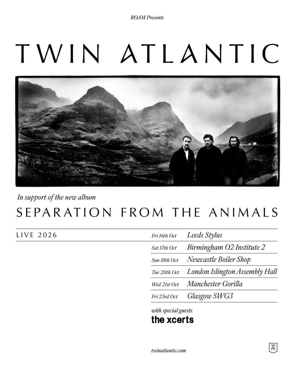 twinatlantic's tweet photo. New album Separation From The Animals out 2 October.
Pre-order now on vinyl and CD.
Tour pre-sale opens tomorrow, Tickets + CD/Tour Vinyl Bundle at 50% off available when purchasing tickets. 
@sammctrusty @rossmcnae @barrymckenna @craigekneale https://t.co/EqaUMtJLKm