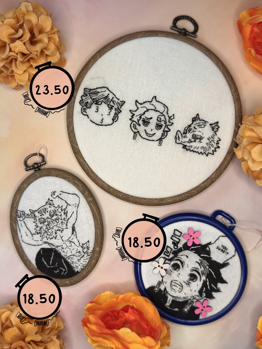 spoonoomi's tweet photo. My shop has 20% off everything right now.

If you’re looking for some unique art for your walls, all my items are hand stitched and finished by myself.

There’s a bunch of cute anime stuff like My Hero Academia, Witch Hat Atelier, Wind Breaker and Demon Slayer. https://t.co/Zf9cOiCbx3