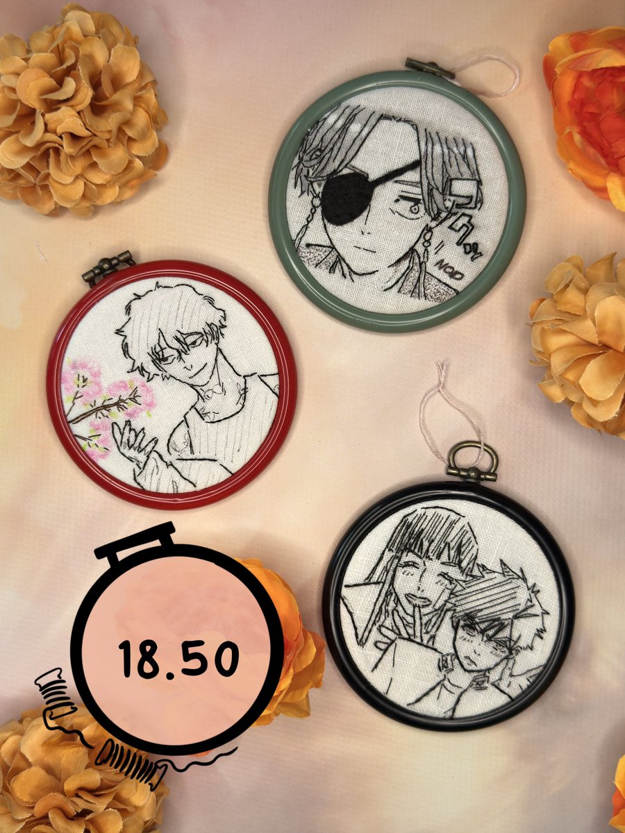 spoonoomi's tweet photo. My shop has 20% off everything right now.

If you’re looking for some unique art for your walls, all my items are hand stitched and finished by myself.

There’s a bunch of cute anime stuff like My Hero Academia, Witch Hat Atelier, Wind Breaker and Demon Slayer. https://t.co/Zf9cOiCbx3