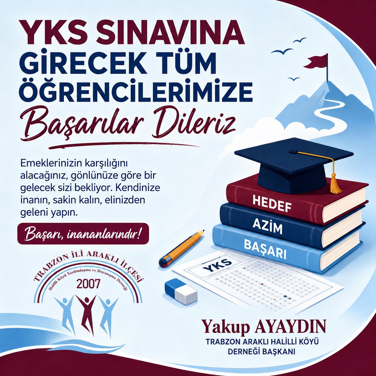 HalilliD's tweet photo. 📚 YKS’ye girecek tüm öğrencilerimize başarılar diliyoruz.

Uzun ve emek dolu bir hazırlık sürecinin ardından sınav gününe ulaştınız. Bilginize, emeğinize ve kendinize güvenin. Sakin, dikkatli ve kararlı bir şekilde sınavınızı tamamlayacağınıza inanıyoruz.
 ⬇️ https://t.co/Kv9xa0jkdN