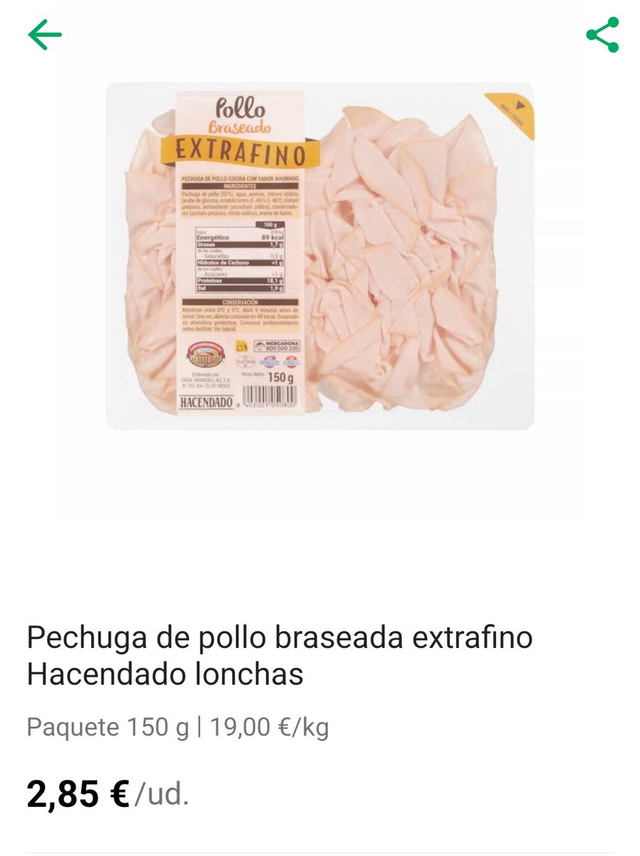 SantrixCB's tweet photo. Hola @Mercadona. ¿Ha sustituído este envase de pechuga de pollo braseada el anterior? https://t.co/OVqaqTgLEZ