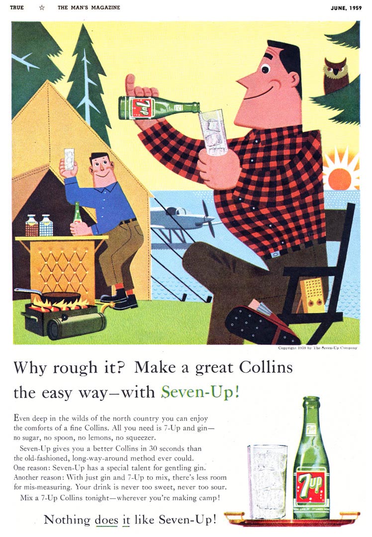 LRonLacy's tweet photo. *True - The Man’s Magazine*, June 1959
#illustration #illustrationart #SevenUp #TomCollins #cocktails #camping #vacation https://t.co/LTiagbjXrf