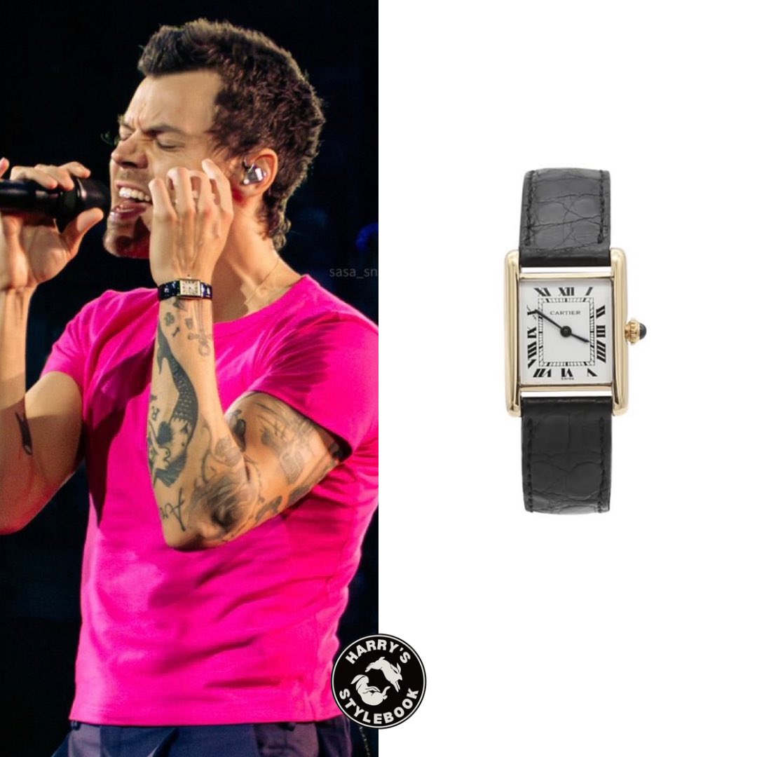 harrysstylebook's tweet photo. Paired with #Leset ‘The Margo - Amaranth’ shirt ($78), @Prada Collapse Re-Nylon and suede elasticized sneakers in black ($1,050) and a vintage @Cartier ‘Tank Louis’ watch. https://t.co/7o4i6gGs0W