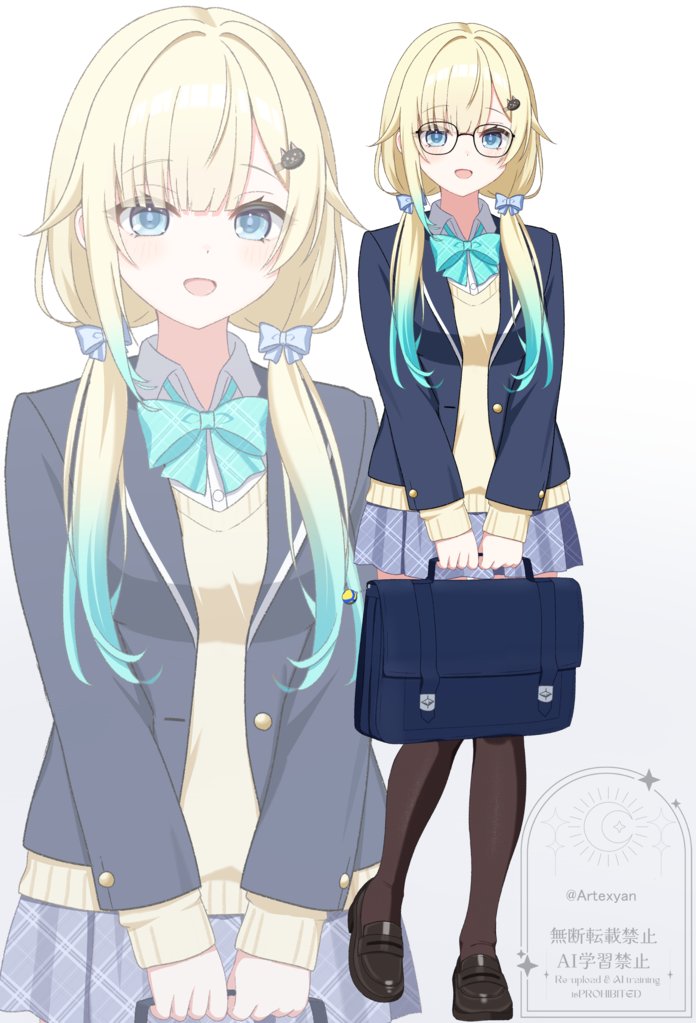 Artexyan's tweet photo. ブレザー制服似合いそうと妄想しながら描いた藍沢エマさん
#えまぁーと https://t.co/o50G81HjoM