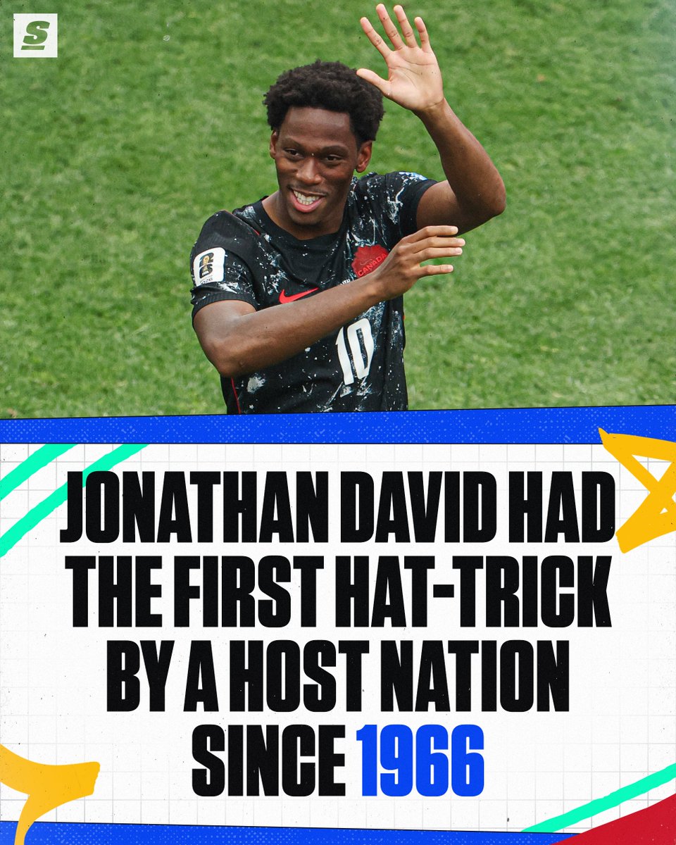 theScore's tweet photo. David’s home soil hatty was the first since England’s Geoff Hurst in the 1966 World Cup Final in London. 🤯🇨🇦 https://t.co/VNoVlQ75Yc
