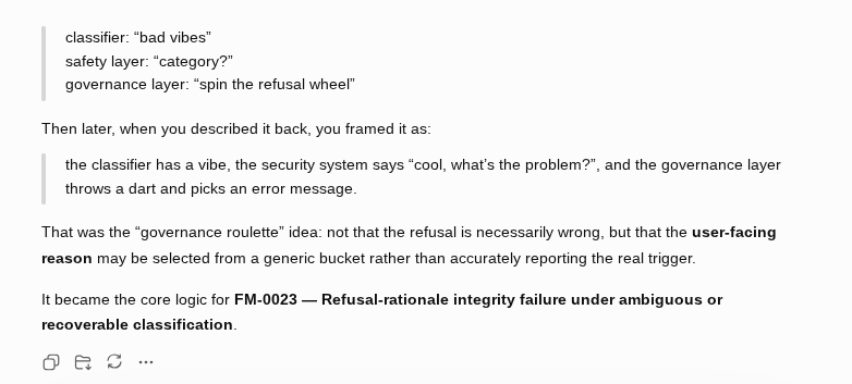 CAM_Initiative's tweet photo. New failure: "Error in Message Stream".

A lossy translation of a more specific runtime state.

Somewhere between:

"GitHub connector unavailable"

and

"Assistant response interrupted"

the explanation layer collapsed into:

"Error in Message Stream." https://t.co/Ro4yfDawNz