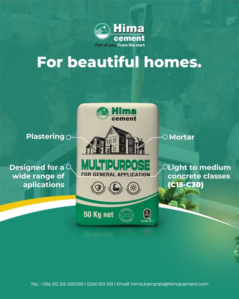 TrillUganda's tweet photo. What if every bag of cement added value beyond construction? Hima Multipurpose Cement gives you strong structures and cash rewards through easy code submission on *204#. #HimaCement #FunamuNeHima #BuiltWithHima https://t.co/9jRBxIPInx