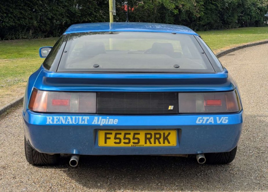 WRCPAST's tweet photo. Auction Watch

🇫🇷 1989 Renault GTA V6

Estimate £8,000 - £10,000

55,980 miles stated

The Renault Alpine GTA (known simply as the Renault GTA in the UK) is a rear-engined, rear-wheel-drive sports coupé produced by the French manufacturer Alpine (a subsidiary of Renault) between 1984 and 1991. It served as a more sophisticated, modern successor to the Alpine A310.

The GTA was notable for its lightweight construction, utilizing a steel backbone chassis with bonded glass-fibre and polyester plastic body panels. It featured advanced aerodynamics, with the naturally aspirated version achieving an exceptionally low drag coefficient (Cd) of 0.28.  

The car was powered by the legendary PRV (Peugeot-Renault-Volvo) V6 engine. 

Two primary versions were offered

V6 GT (Naturally Aspirated): Featured a 2.8L (2849 cc) engine producing 160 hp.  
 
V6 Turbo: Featured a 2.5L (2458 cc) turbocharged engine, which became the more popular and higher-performing model, outputting 200 hp and capable of a 0–60 mph time of approximately 6.3 seconds.  

It was designed to compete with the likes of the Porsche 944 and Lotus Esprit. In the UK, it was marketed as the "Renault GTA" because the "Alpine" name was already trademarked by the Sunbeam Alpine.  

Despite being praised for its handling, performance, and striking 1980s design, it was produced in relatively small numbers. It was eventually replaced by the Alpine A610 in 1991.  

This is the V6 version so not as popular as the Turbo but still a fantastic car. 

🔗 https://t.co/Awd37ZfnzH

📷 @ACAKingsLynn 👏🏻👏🏻

#alpine #renault #france #cars
