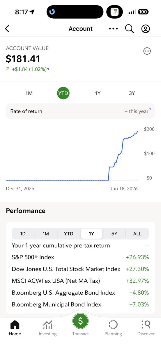 rettallen's tweet photo. FNILX ⬆️  1.05% for week
Added $19.42 https://t.co/t5YtePN9rv