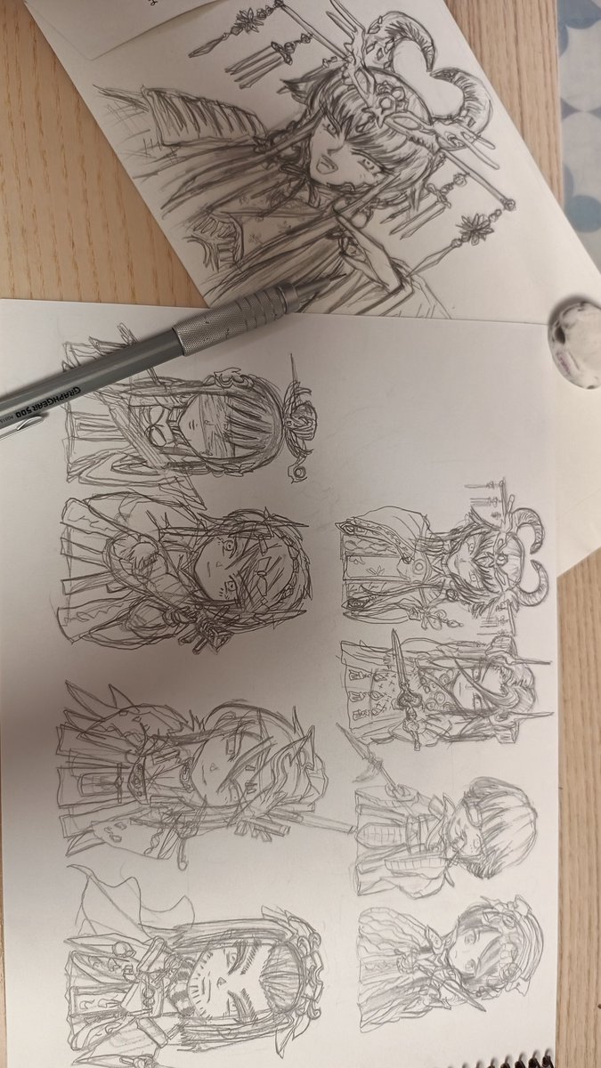 KitagamiShu's tweet photo. 先週末から描き始めたサンファンの絵。
全員描くのがひとまず目標。そんでもって自分の好きなバランスを探す！
次は刑亥にしよっとおん https://t.co/S8HSmKTqnz