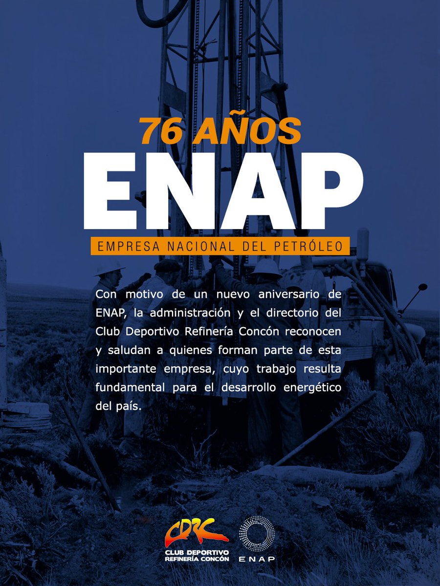 CDRConcon's tweet photo. Saludamos a ENAP en su nuevo aniversario 🎉🥳 https://t.co/BXukcxLFMf