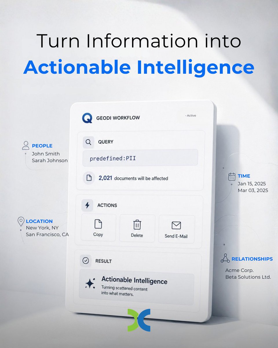 SoftwareDECE's tweet photo. Turn Information into Actionable Intelligence
Enterprise content contains more than information.
Data discovery tells you where your data is.
Data intelligence tells you what it means.
#DataIntelligence #DSPM #DataAnalytics #EnterpriseSearch #GEODI https://t.co/QkTxY4avsk