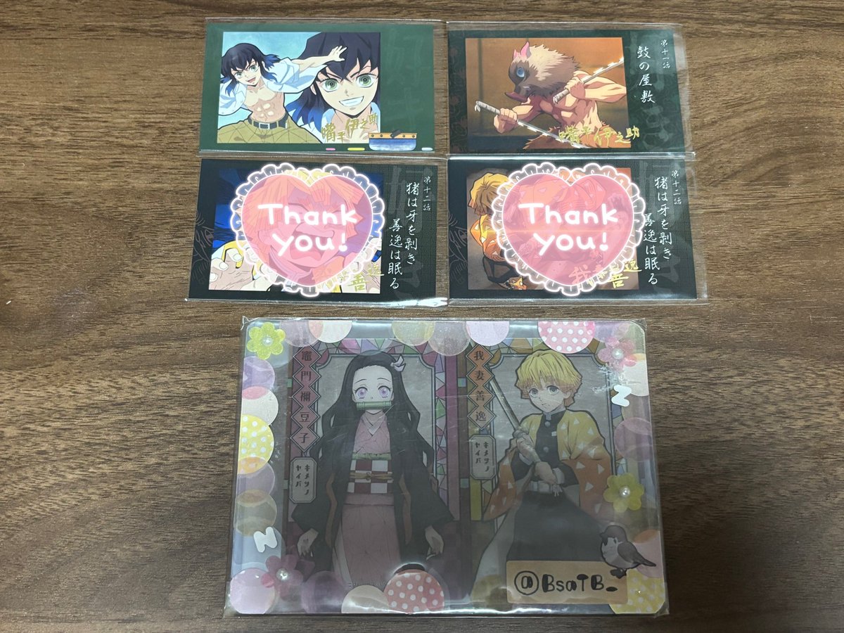 BsaTB__'s tweet photo. 【 鬼滅の刃 】
ufotable cafe キメツ学園
竈門炭治郎立志編 第三期「好き」
ランダムチェキ風ブロマイド

譲：画像1枚目 
( 伊之助 )

求：画像2.3枚目
( 善逸 )
 
交換可能な方おられましたらお気軽にお声がけください🙇🏻‍♂️ https://t.co/vQFszMZuzz